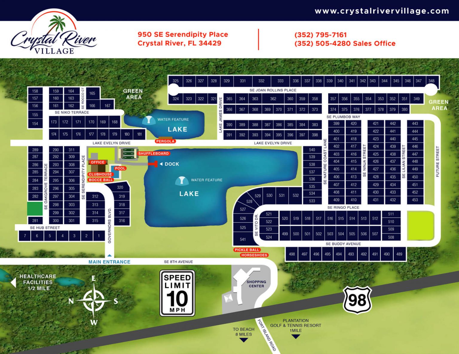 Crystal River Village Park Map